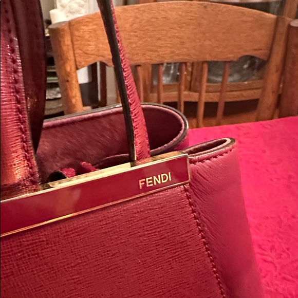 Fendi Burgundy Leather 2Jours Tote W/ Shoulder Strap - Picture 3 of 7